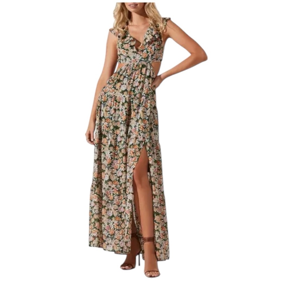 ASTR Floral Print Cutout Maxi Dress - Picture 3 of 17